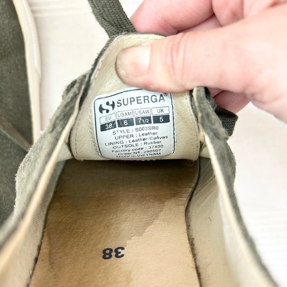 Superga Green Suede Low Top Sneaker Shoe - Picture 8 of 14